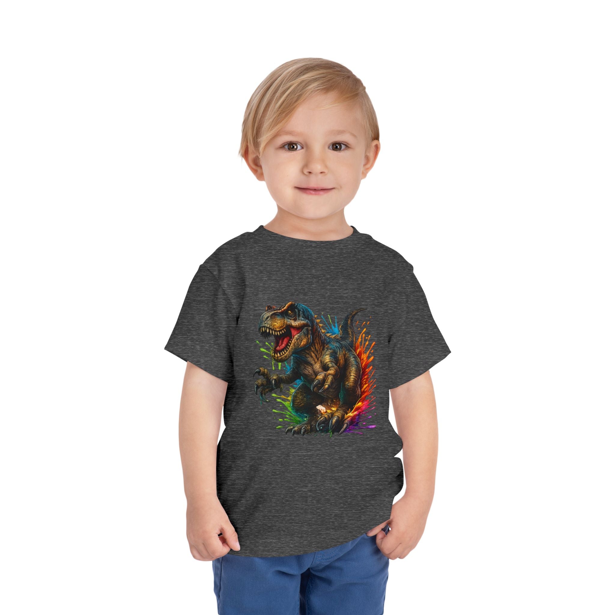 Toddler Tee — Colorful Roaring T-Rex Dino Graphic