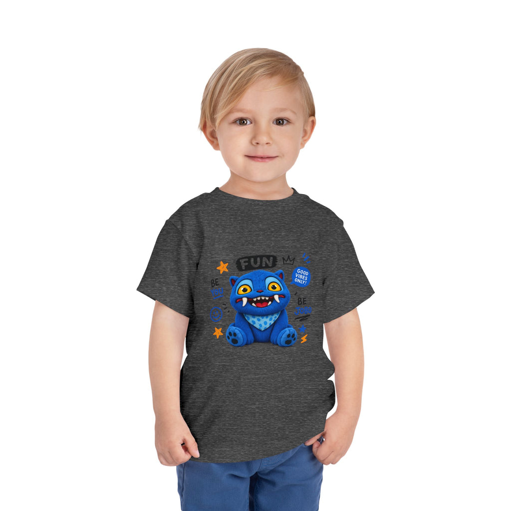 Fun Blue Monster Toddler Tee — "Be You Be Jobo" Graphic Shirt