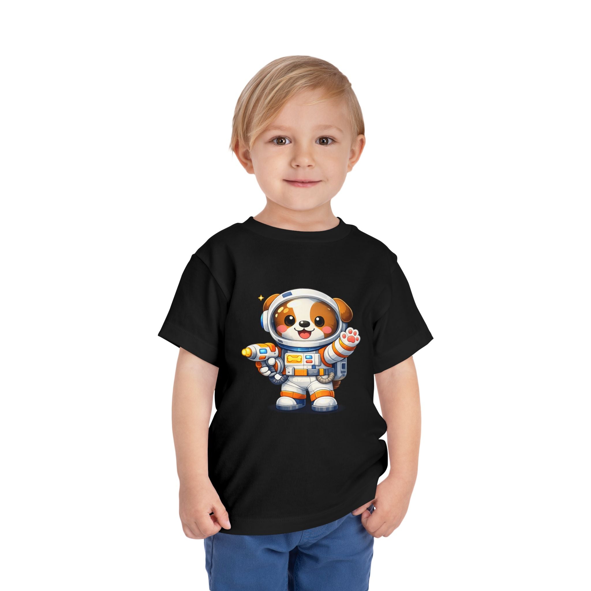 Toddler Astronaut Puppy Tee — Cute Space Dog Short Sleeve Shirt