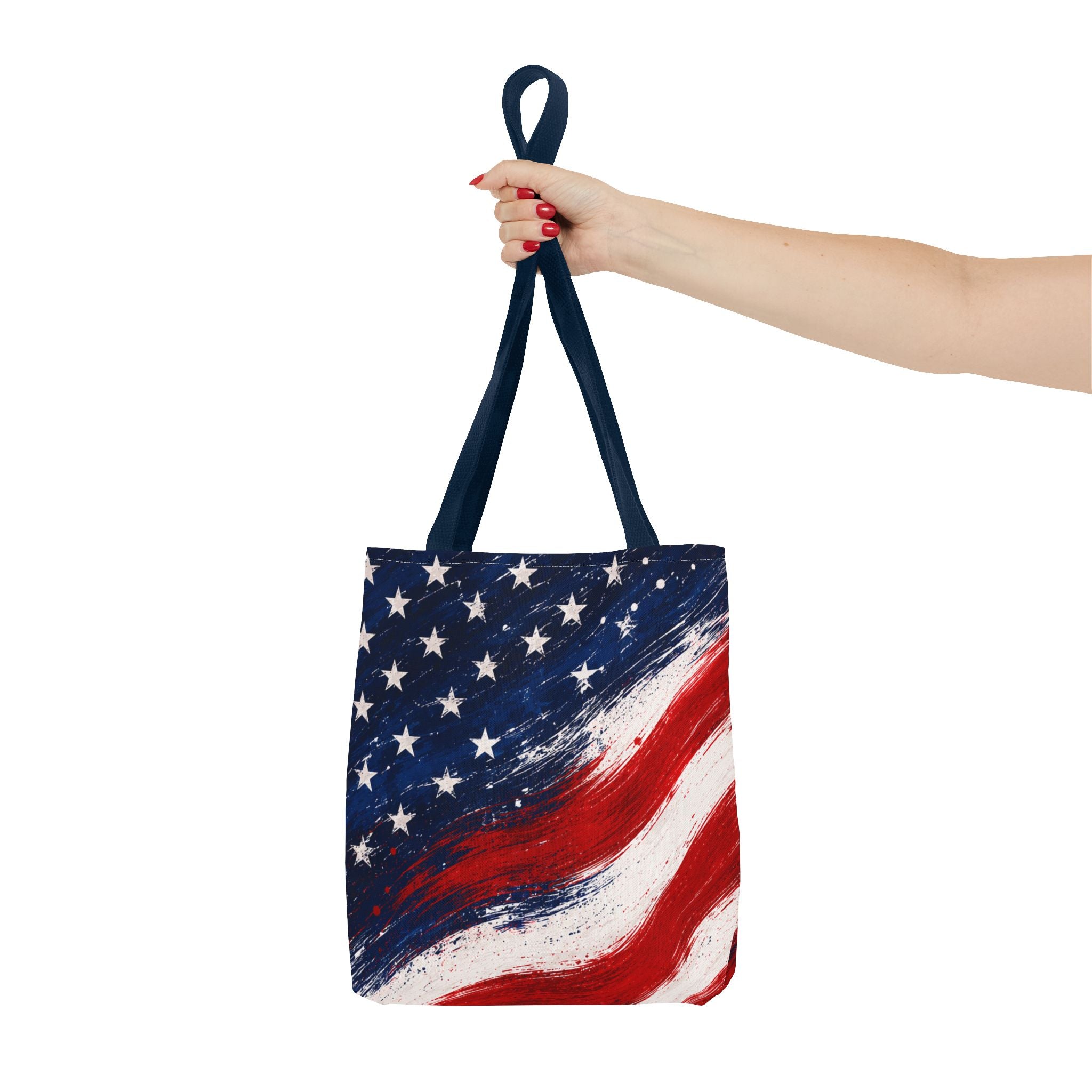 American Flag Tote Bag — Patriotic Stars & Stripes All-Over Print Tote
