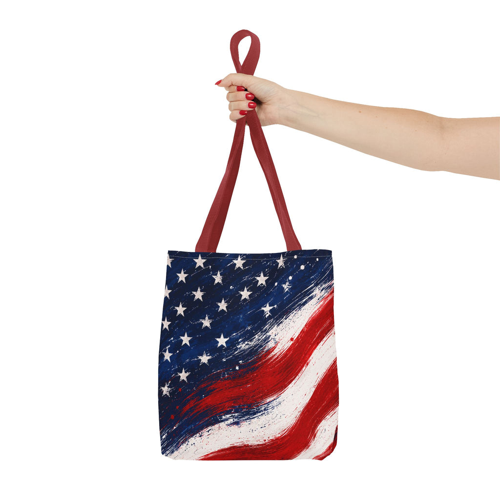 American Flag Tote Bag — Patriotic Stars & Stripes All-Over Print Tote