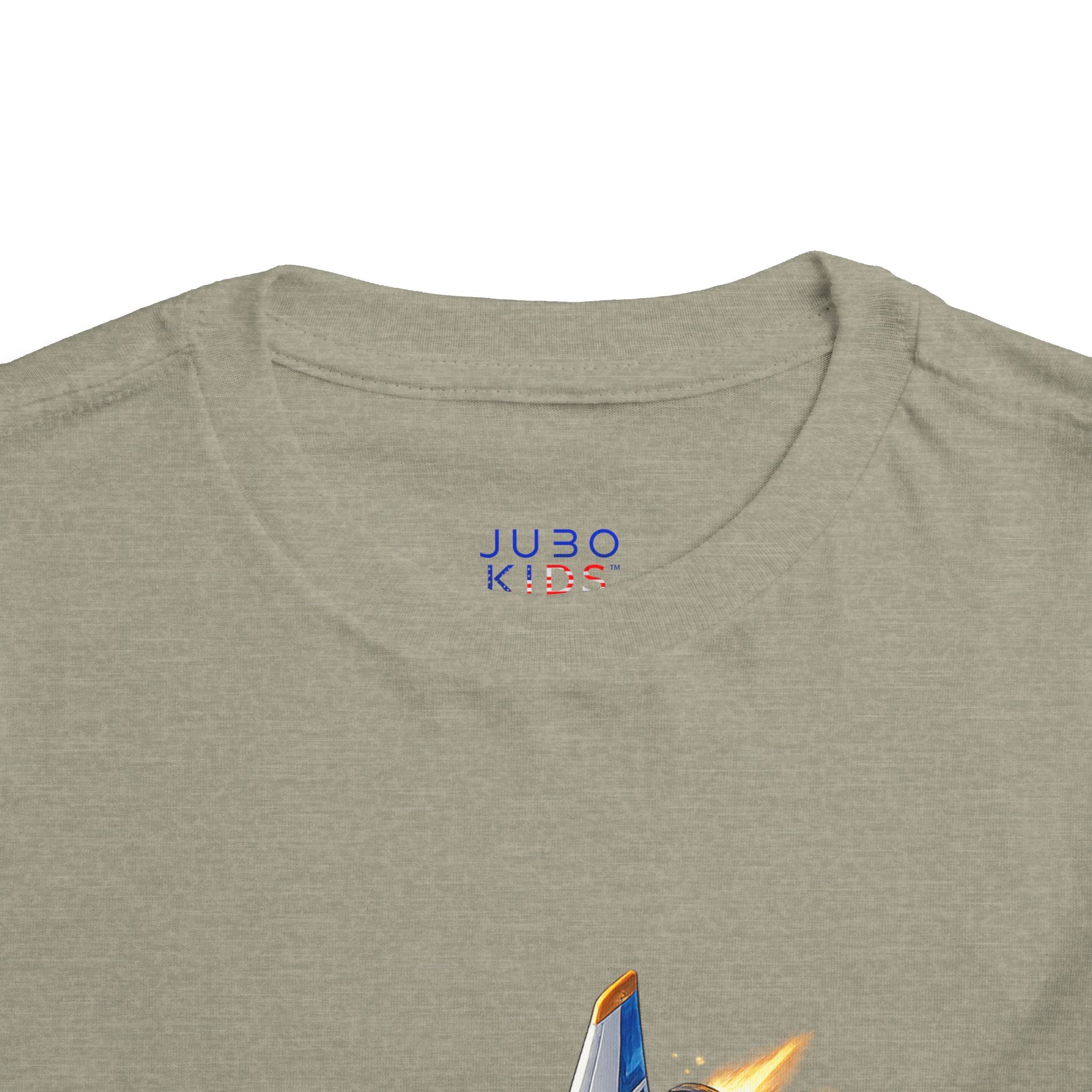 Toddler Tee — Blue & Yellow Spaceship Rocket Graphic