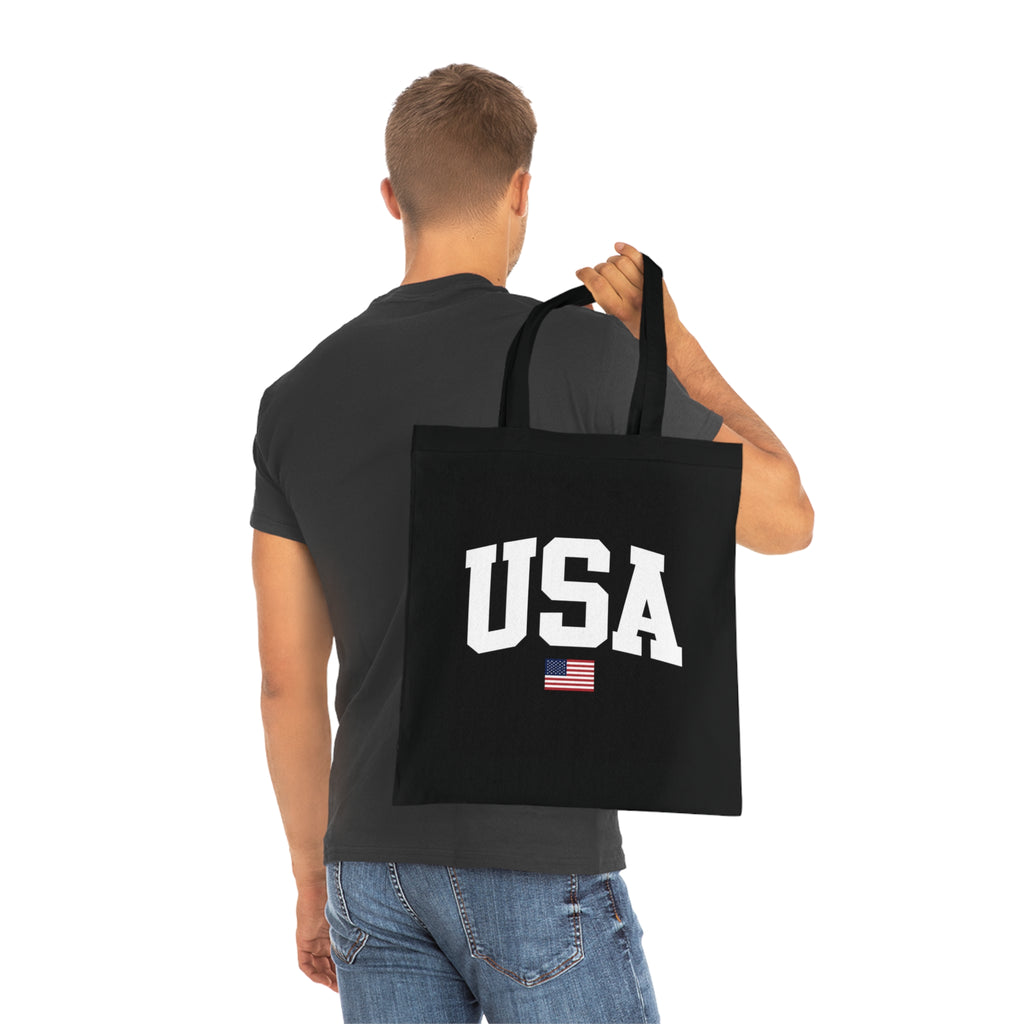 USA Cotton Tote Bag – Patriotic American Flag Grocery & Beach Tote