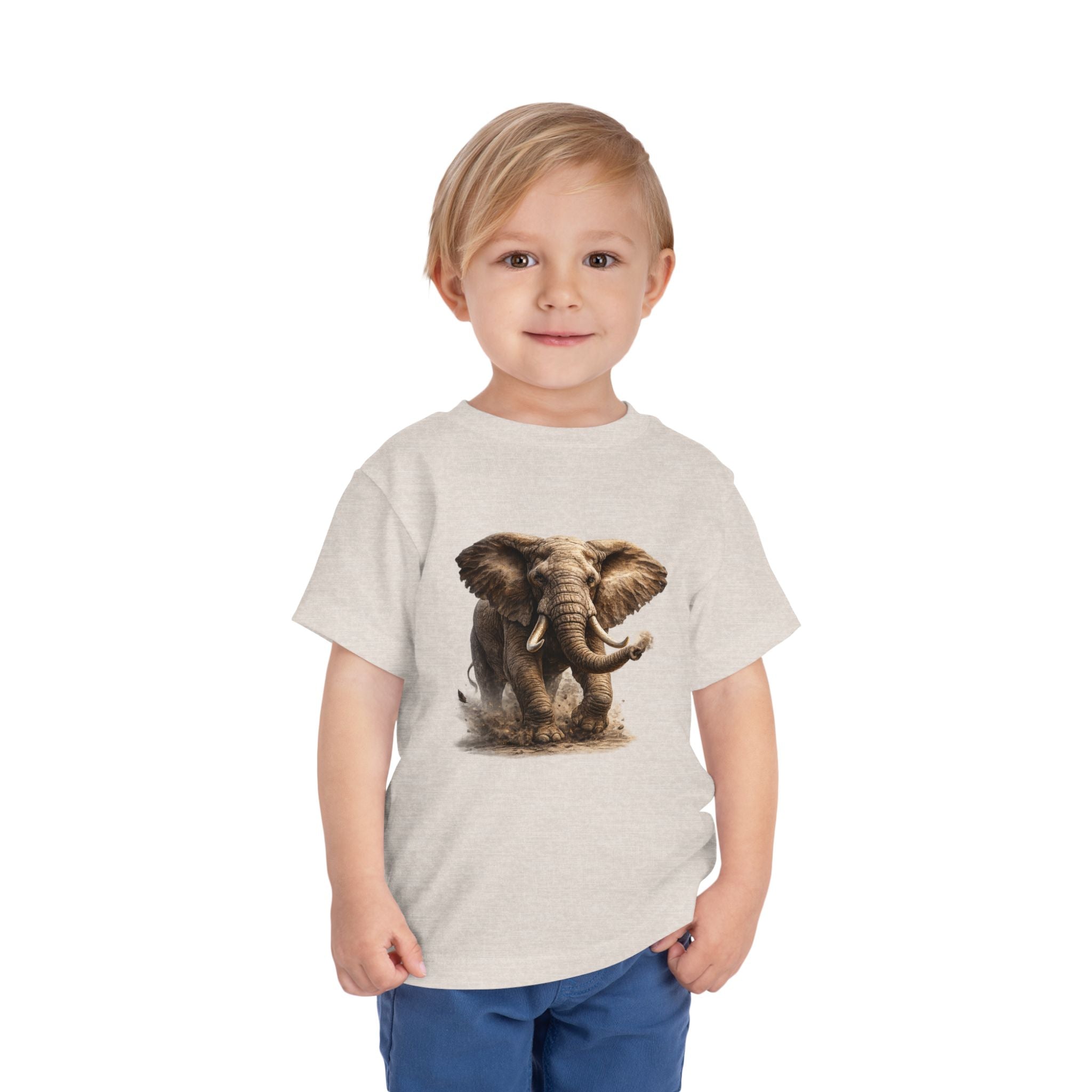 Toddler Elephant Tee - Realistic Baby Elephant Graphic Shirt for Kids
