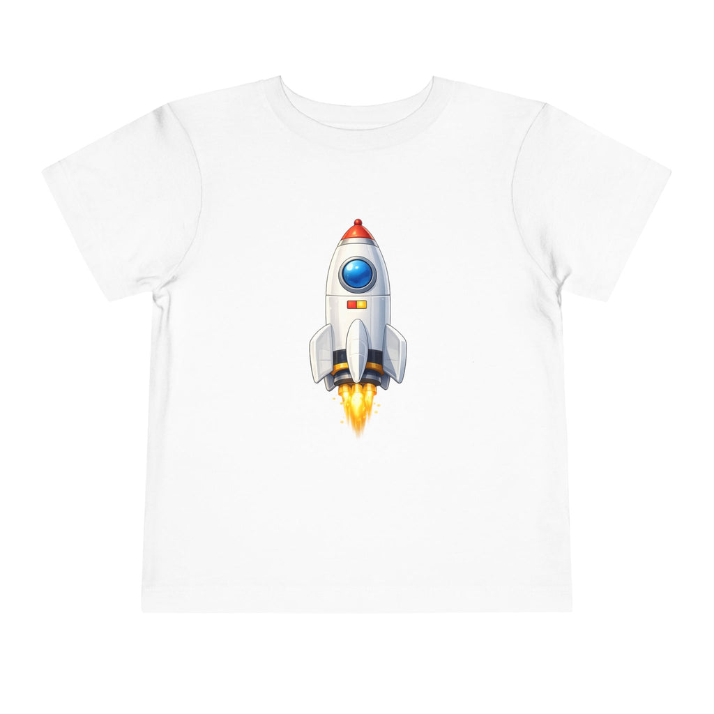 Toddler Rocket Tee — Cute Space Rocket Graphic Short Sleeve Shirt for Kids
