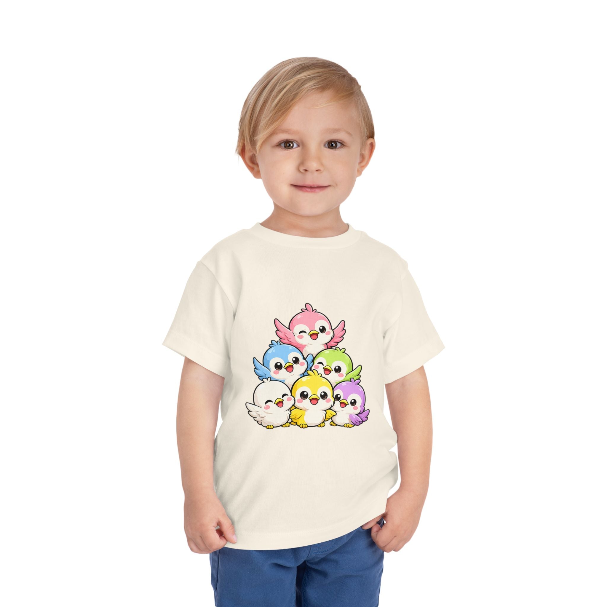 Toddler Tee — Cute Rainbow Baby Birds Graphic Shirt