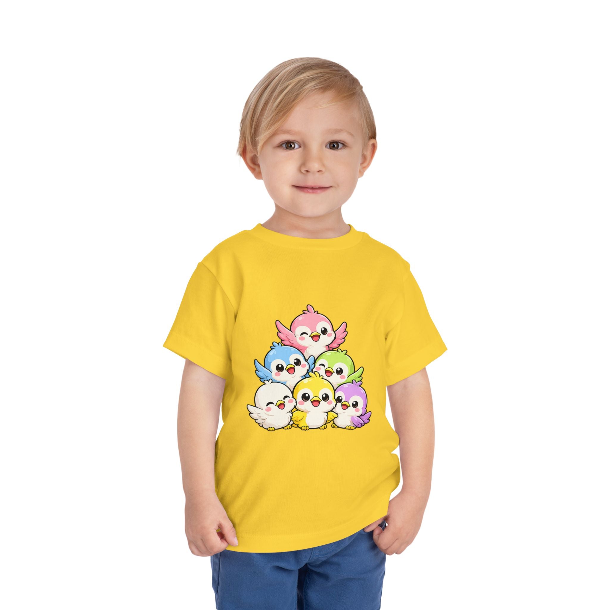 Toddler Tee — Cute Rainbow Baby Birds Graphic Shirt