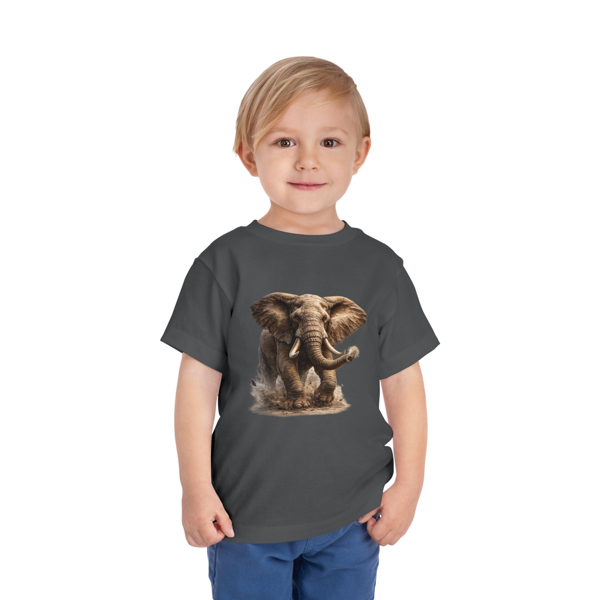 Toddler Elephant Tee - Realistic Baby Elephant Graphic Shirt for Kids