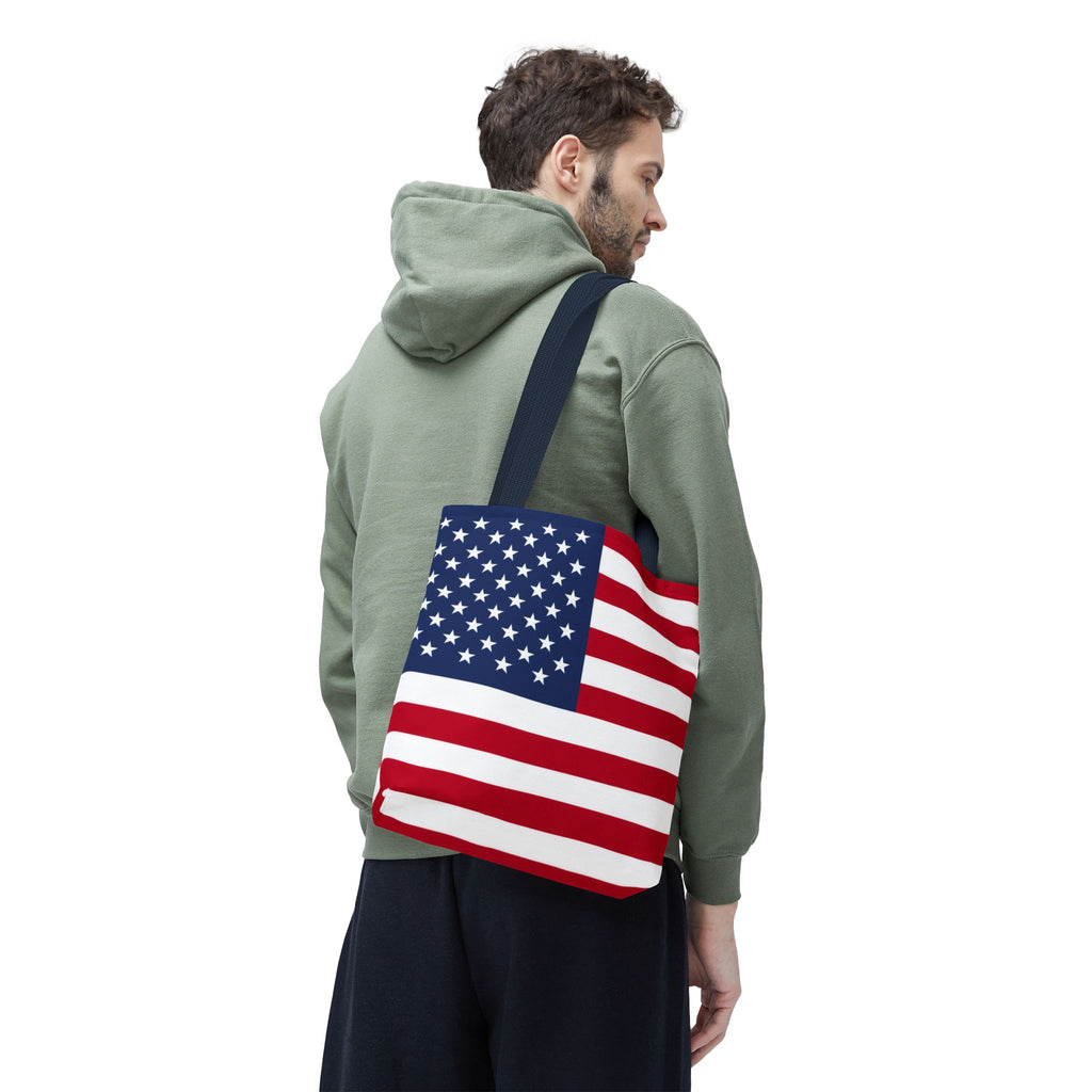 American Flag Tote Bag — Patriotic Stars & Stripes All-Over Print