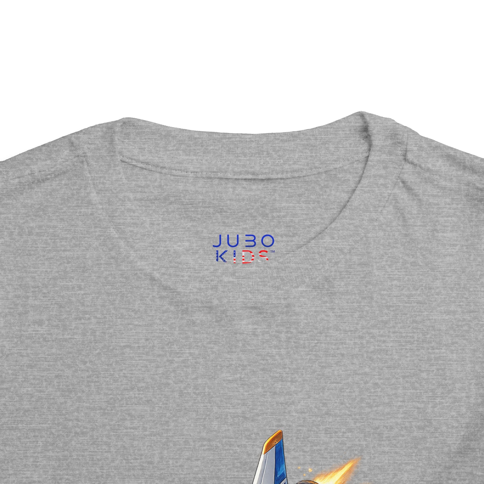 Toddler Tee — Blue & Yellow Spaceship Rocket Graphic