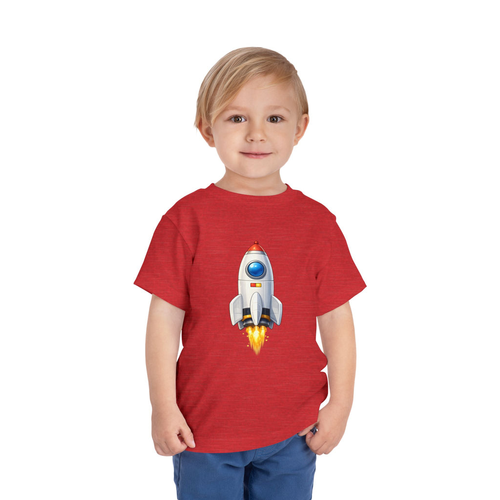 Toddler Rocket Tee — Cute Space Rocket Graphic Short Sleeve Shirt for Kids