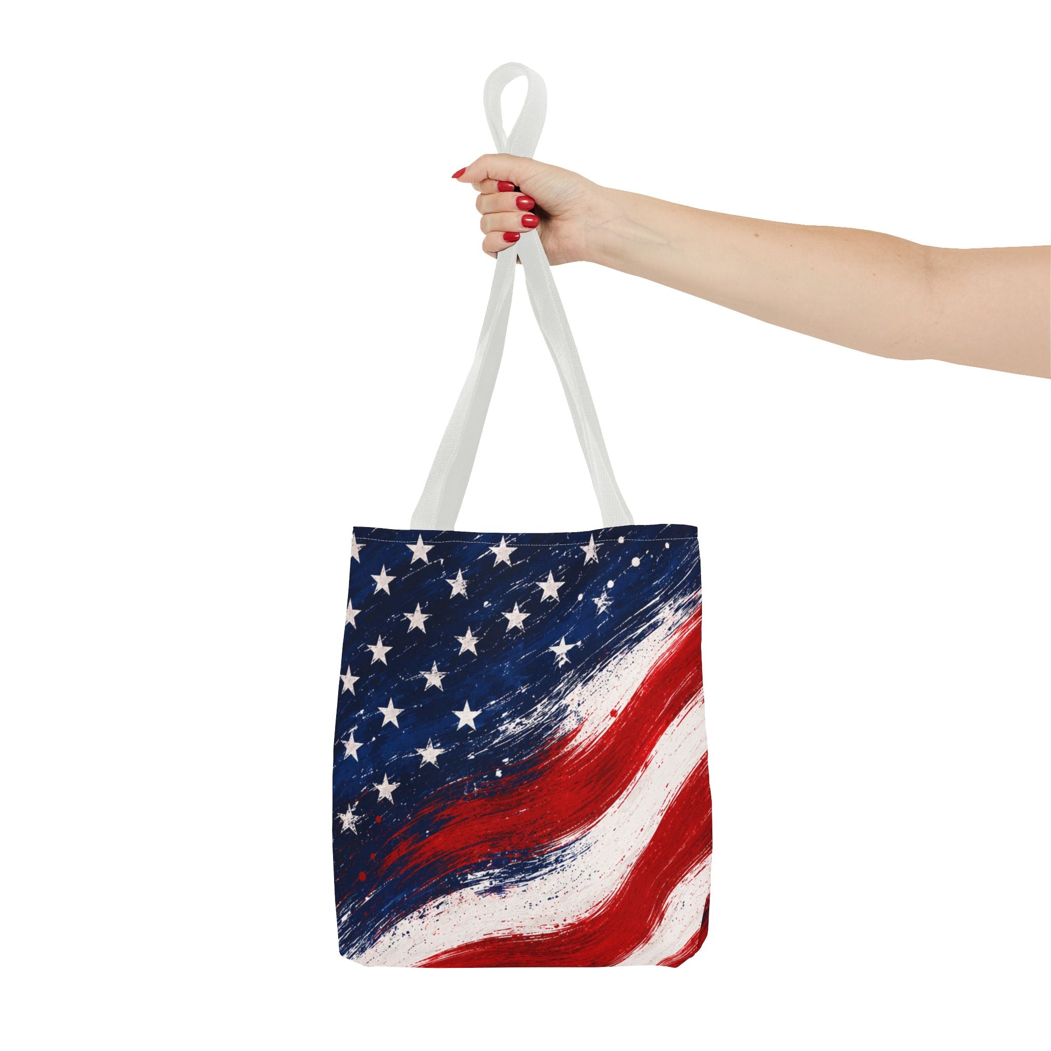 American Flag Tote Bag — Patriotic Stars & Stripes All-Over Print Tote