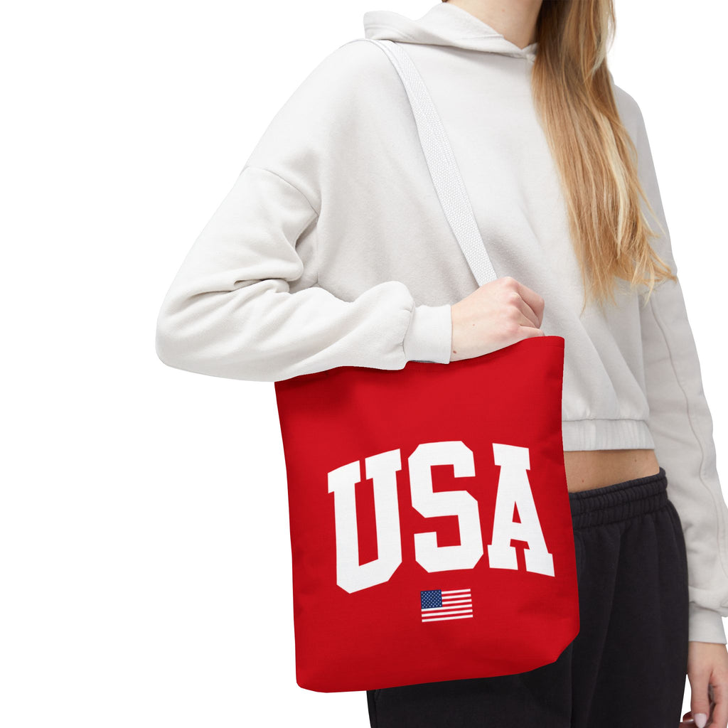 USA Flag Red Tote Bag — Patriotic American Flag