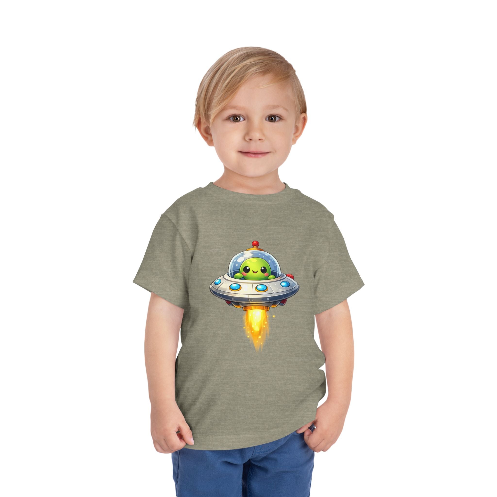 Toddler Tee — Cute Alien UFO Rocket Ship Shirt for Kids