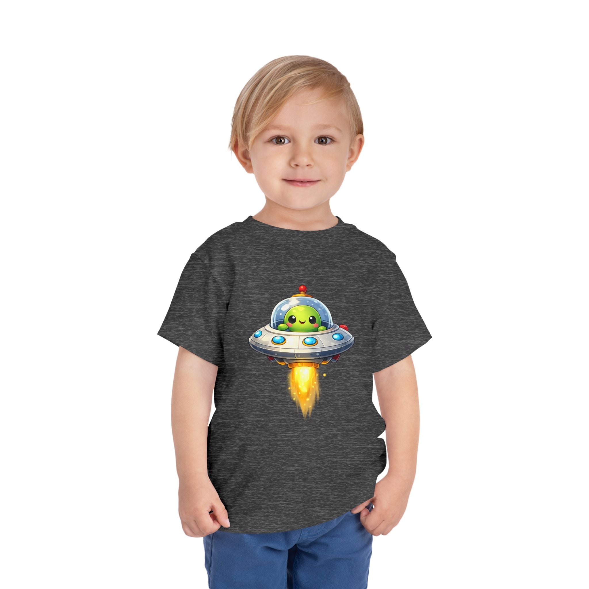 Toddler Tee — Cute Alien UFO Rocket Ship Shirt for Kids