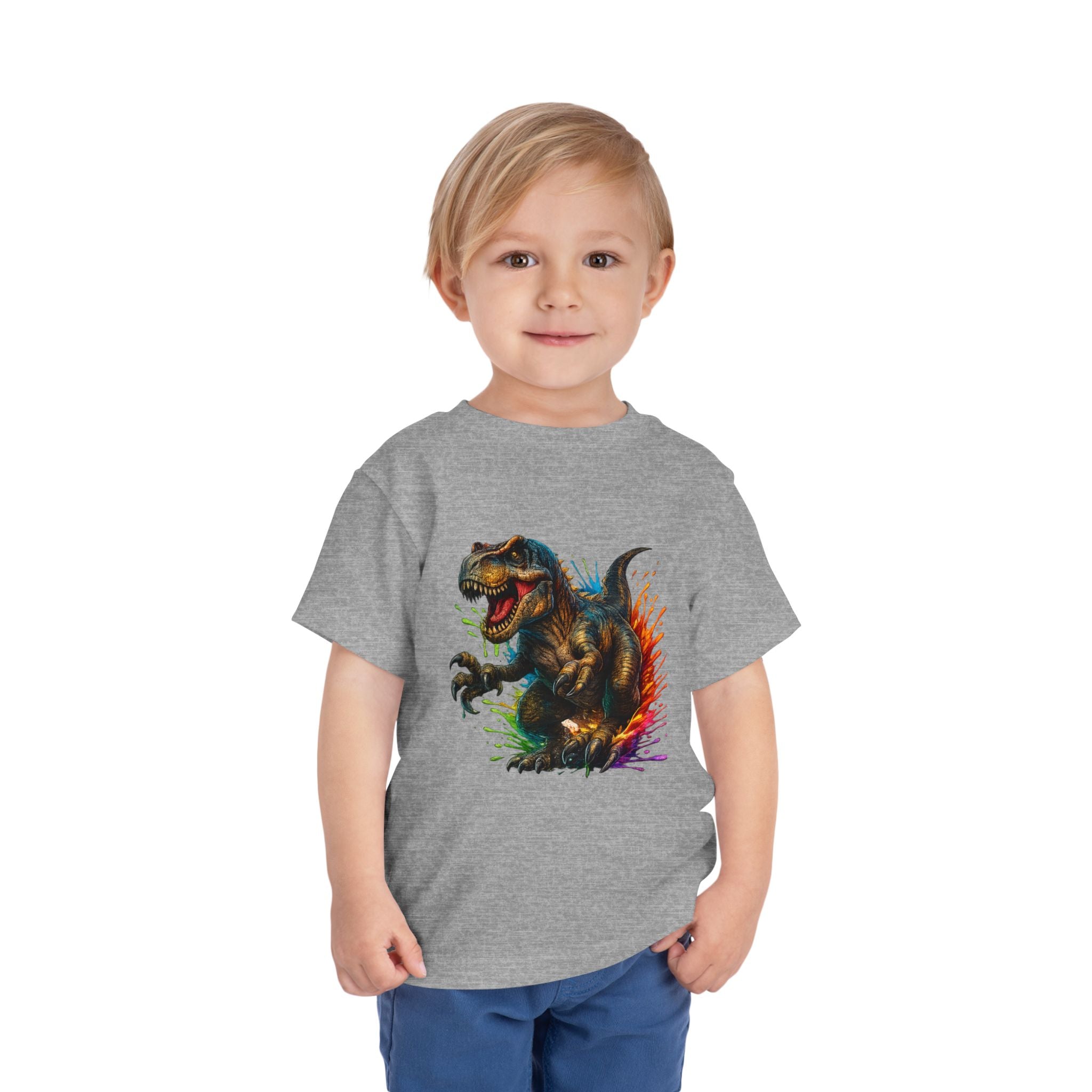 Toddler Tee — Colorful Roaring T-Rex Dino Graphic