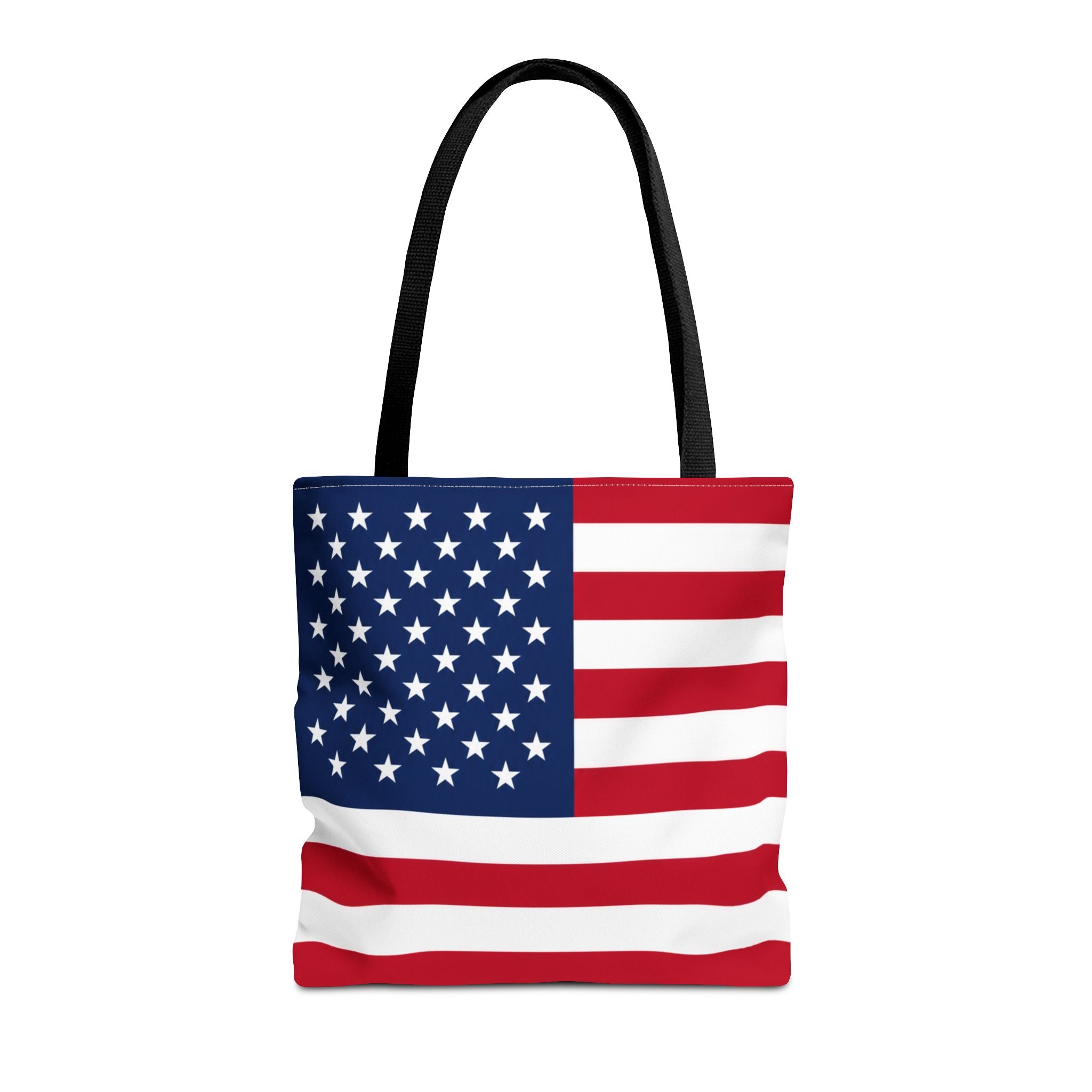 Stars & Stripes Canvas Tote Bag | American Flag Tote | Patriotic Cotton Shopping Bag | Reusable Beach Tote | USA Gift