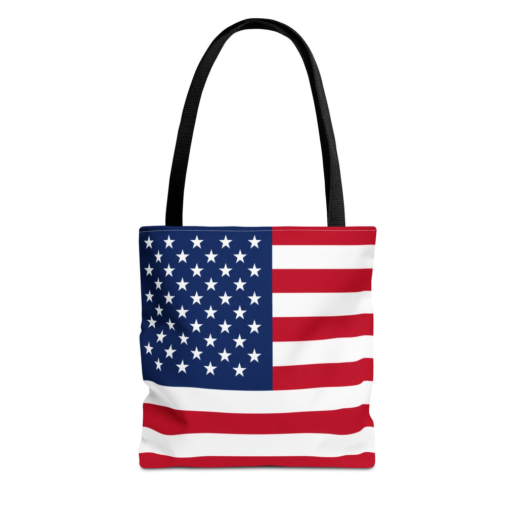 Stars & Stripes Canvas Tote Bag | American Flag Tote | Patriotic Cotton Shopping Bag | Reusable Beach Tote | USA Gift