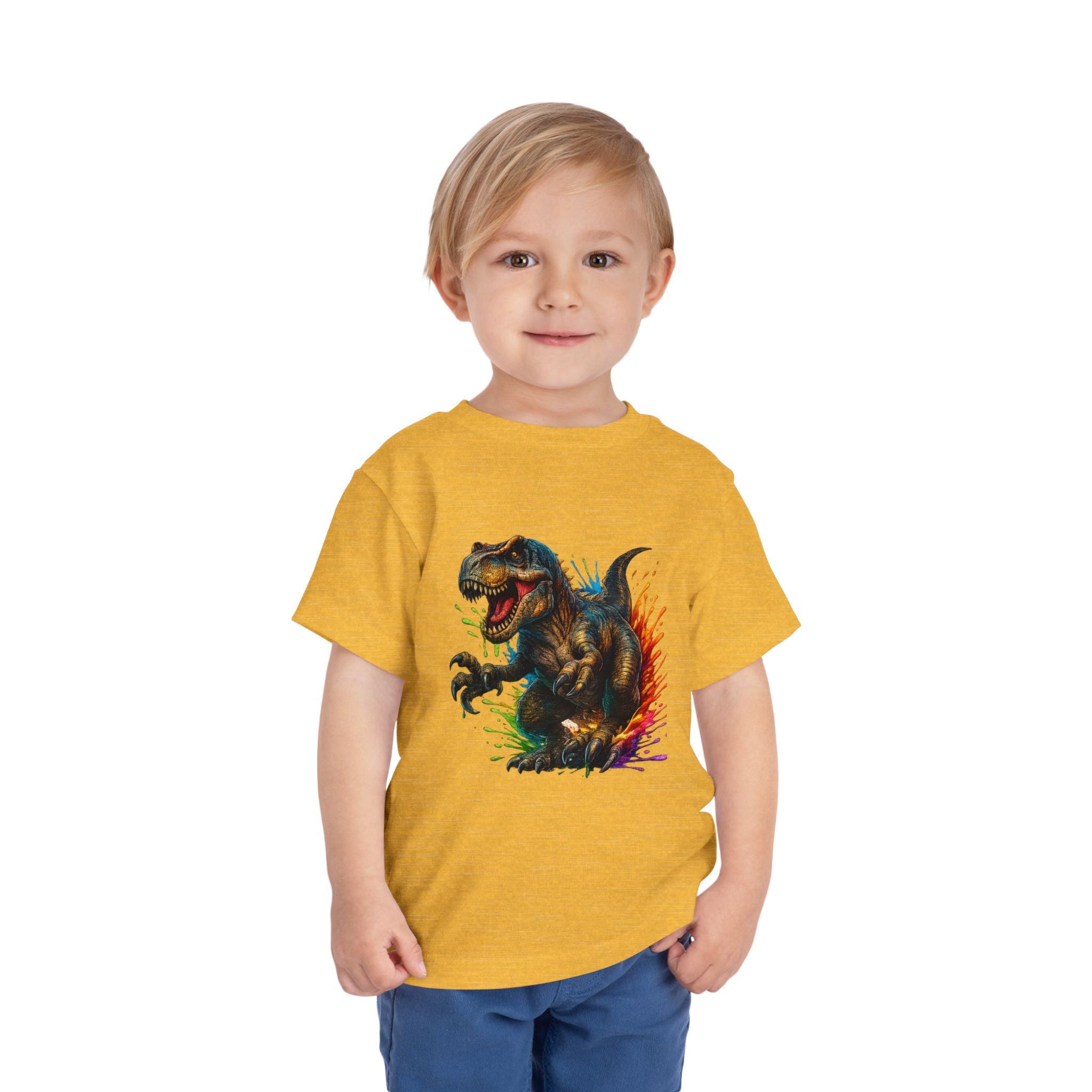 Toddler Tee — Colorful Roaring T-Rex Dino Graphic