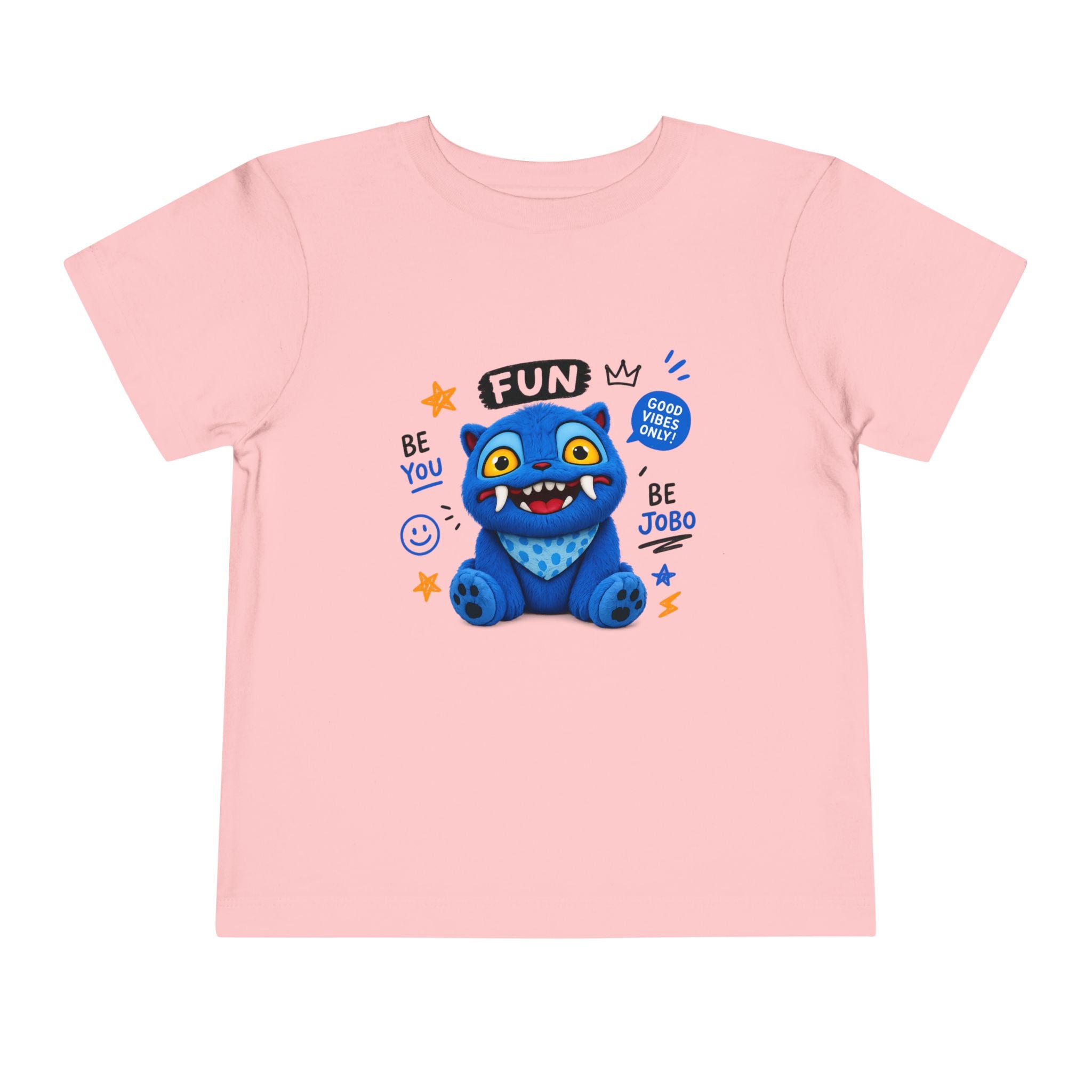 Fun Blue Monster Toddler Tee — "Be You Be Jobo" Graphic Shirt