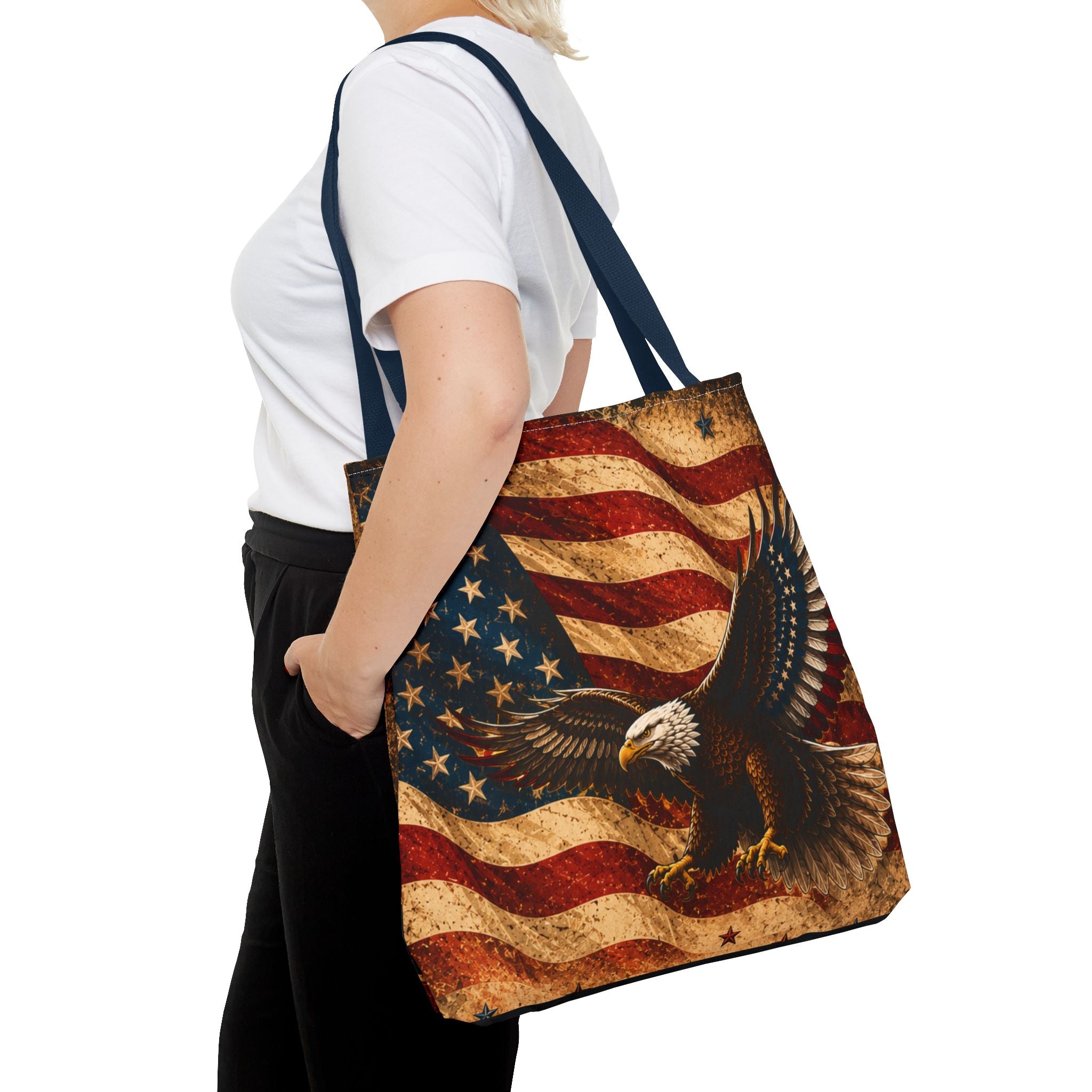 USA Flag Red Tote Bag — Vintage America Tote