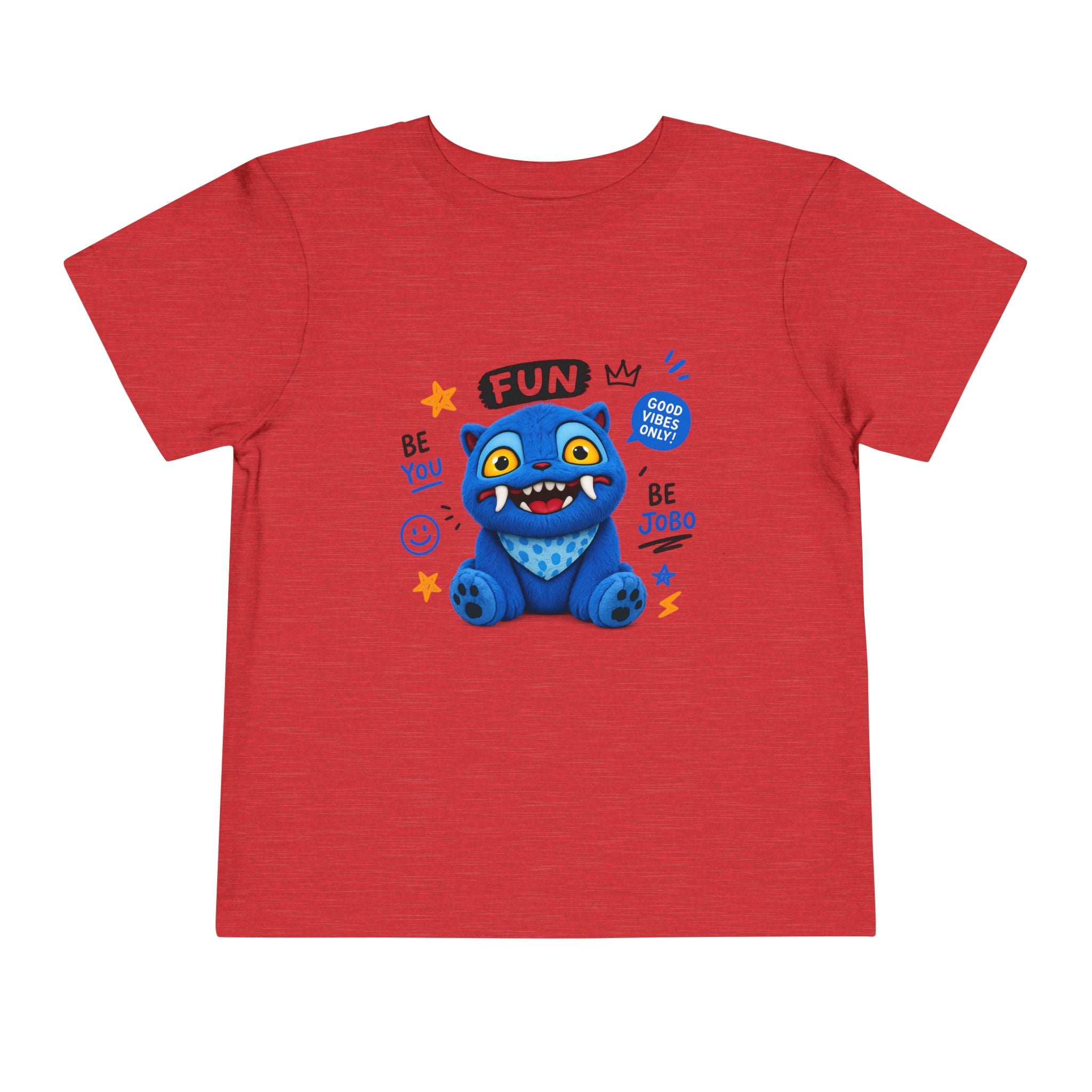 Fun Blue Monster Toddler Tee — "Be You Be Jobo" Graphic Shirt