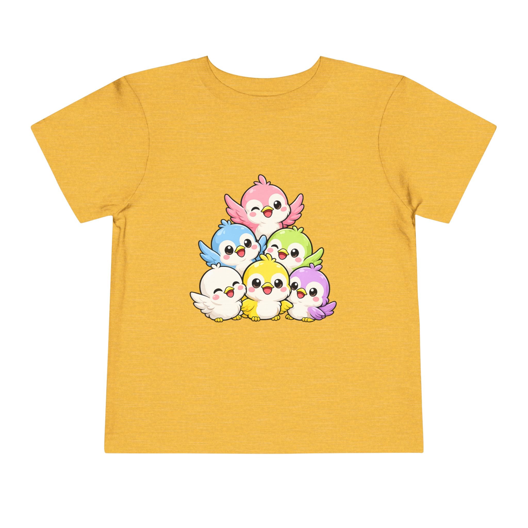 Toddler Tee — Cute Rainbow Baby Birds Graphic Shirt