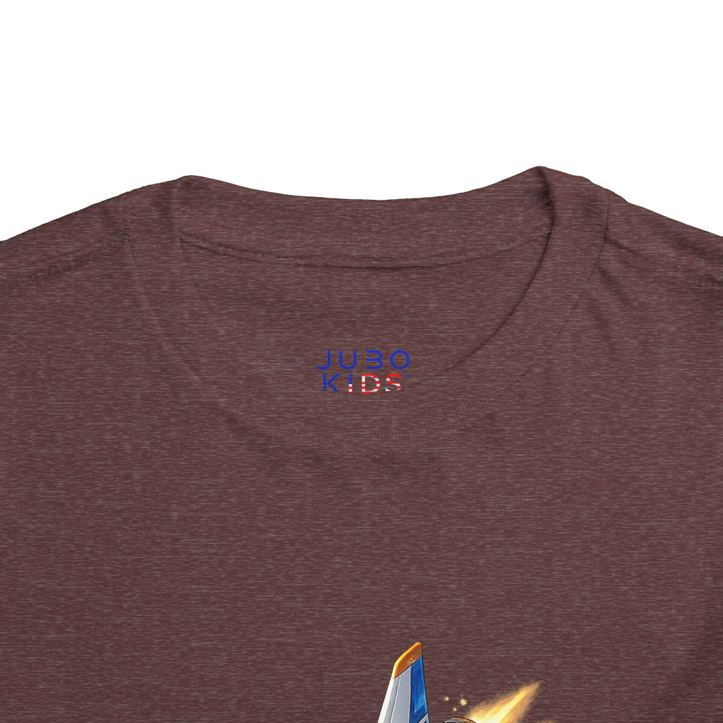 Toddler Tee — Blue & Yellow Spaceship Rocket Graphic