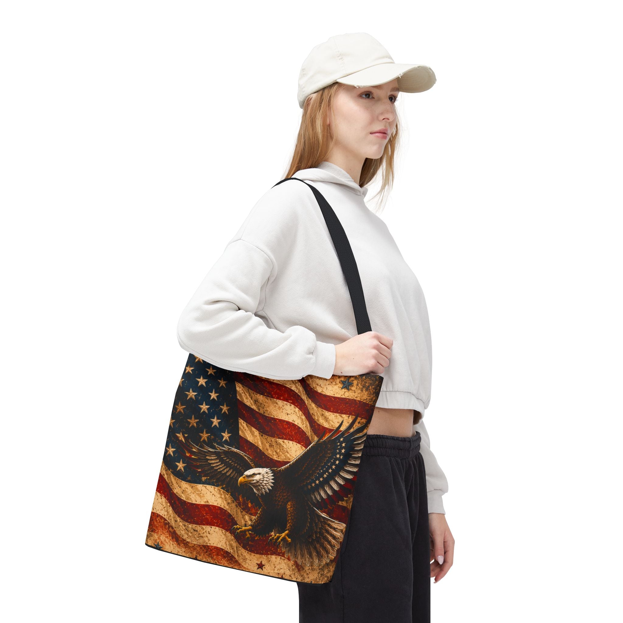 USA Flag Red Tote Bag — Vintage America Tote