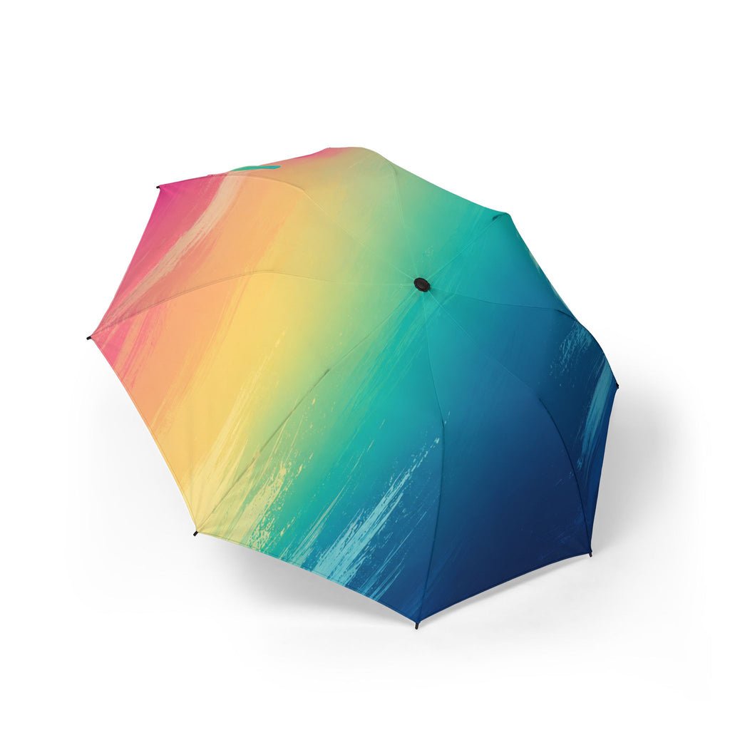 Gradient Sunset Foldable Umbrella – Semi-Automatic Compact Rain & Travel Umbrella