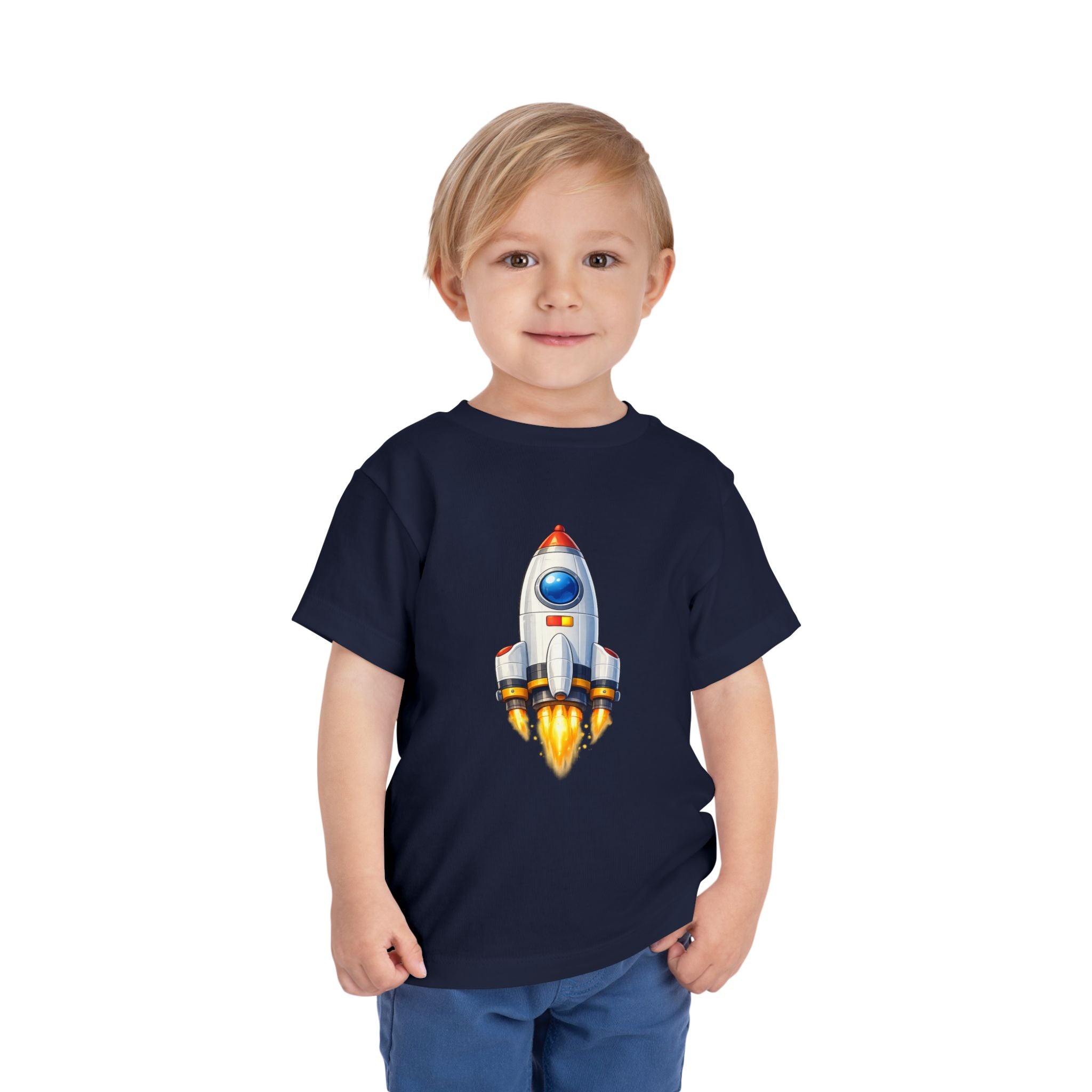 Toddler Rocket Tee - Cute Space Rocket Graphic Shirt for Kids