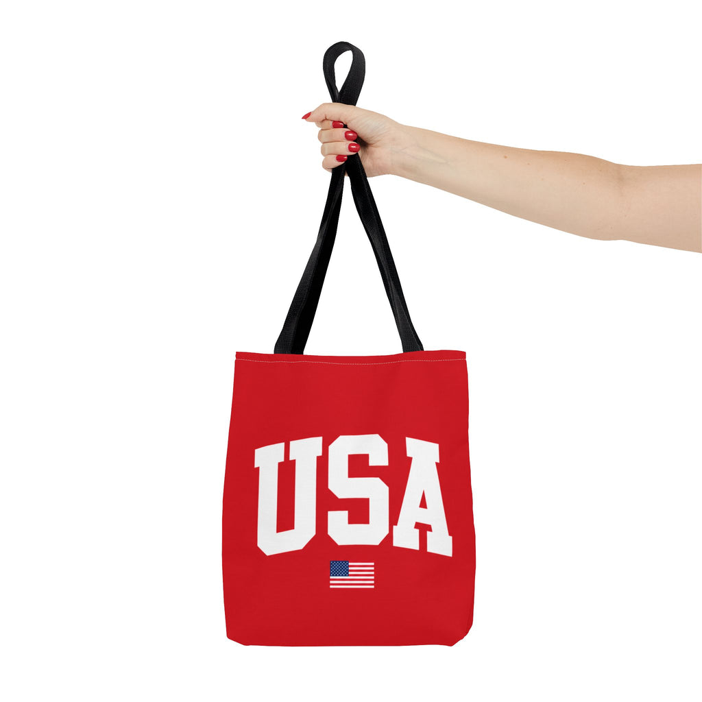 USA Flag Red Tote Bag — Patriotic American Flag