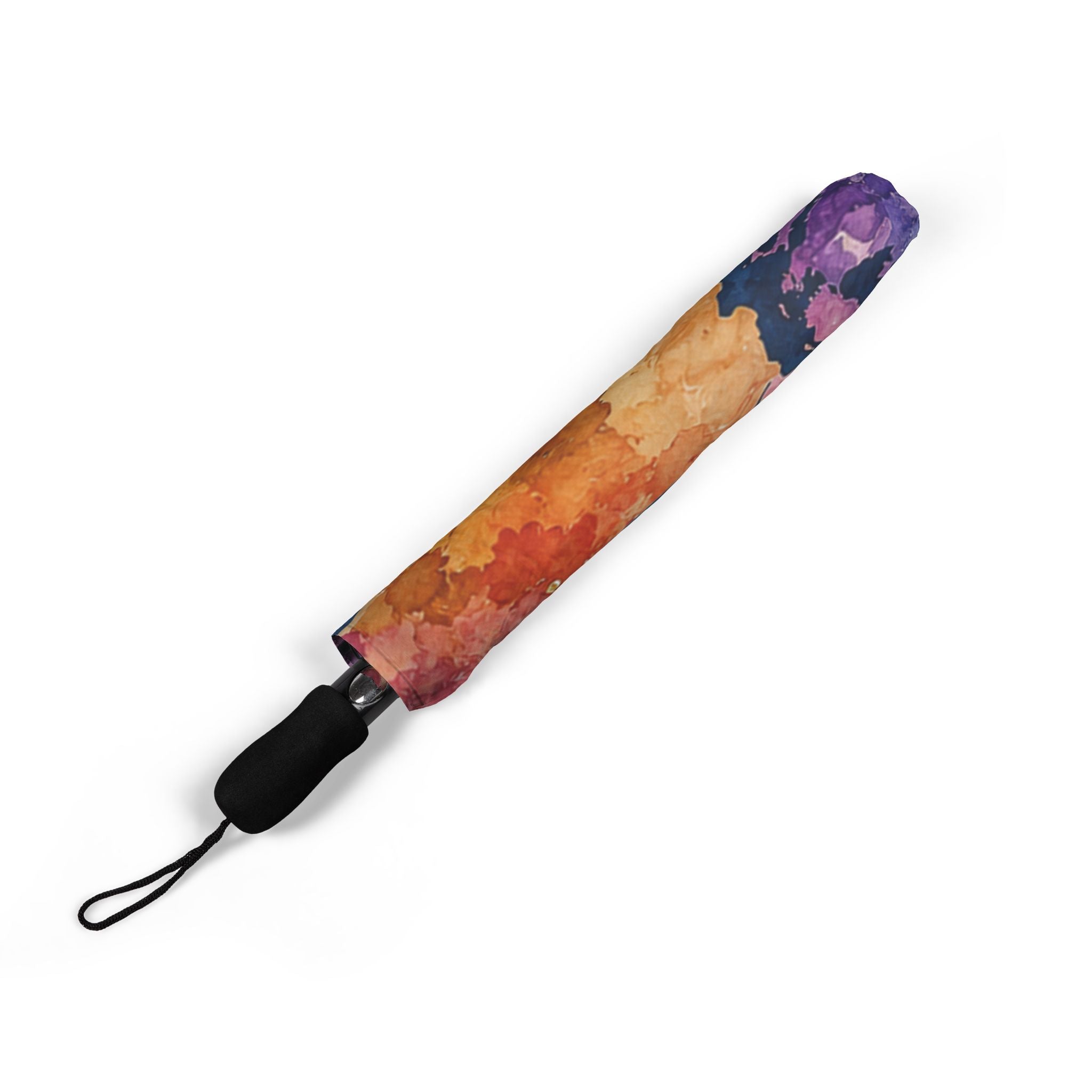 Galaxy Watercolor Foldable Umbrella — Semi-Automatic Compact Travel Umbrella