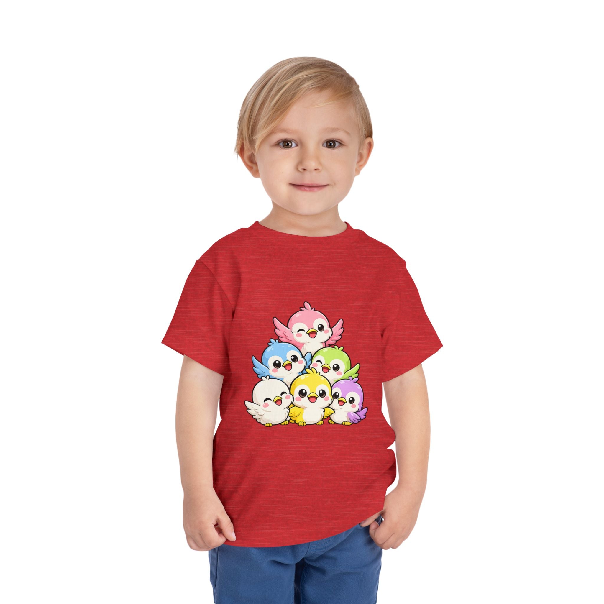 Toddler Tee — Cute Rainbow Baby Birds Graphic Shirt