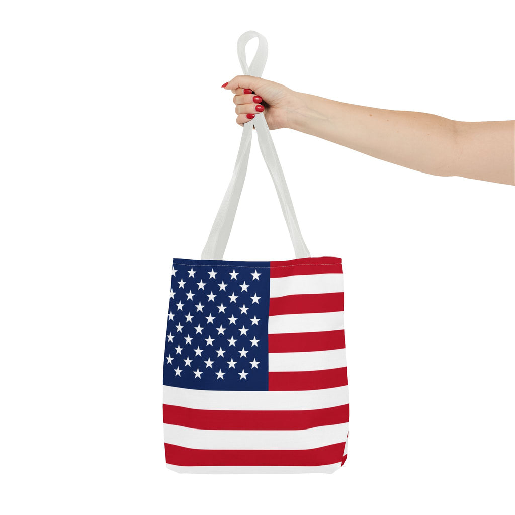 Stars & Stripes Canvas Tote Bag | American Flag Tote | Patriotic Cotton Shopping Bag | Reusable Beach Tote | USA Gift