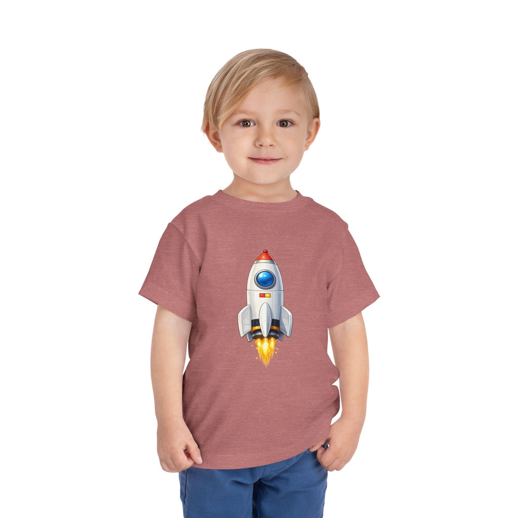 Toddler Rocket Tee — Cute Space Rocket Graphic Short Sleeve Shirt for Kids