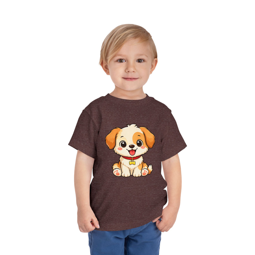 Puppy Toddler Tee – Adorable Cartoon Dog Graphic Shirt for Kids