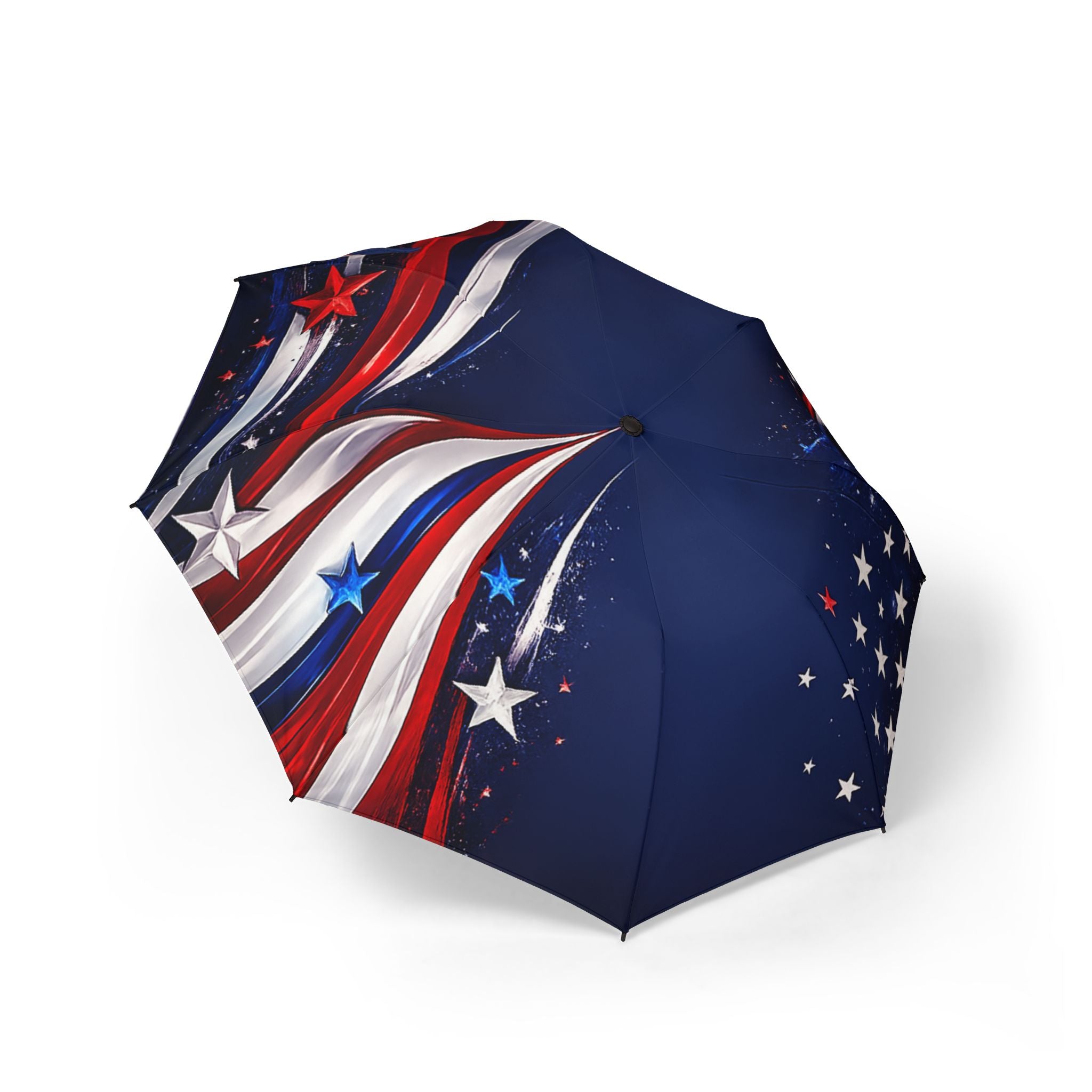 American Flag Foldable Umbrella — Patriotic Semi-Automatic Compact Umbrella