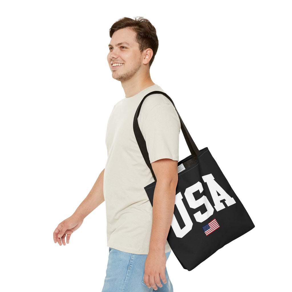 Classic USA Canvas Tote Bag | Minimal American Tote | Reusable Cotton Shopping Bag | Patriotic Gift | Everyday Beach Tote
