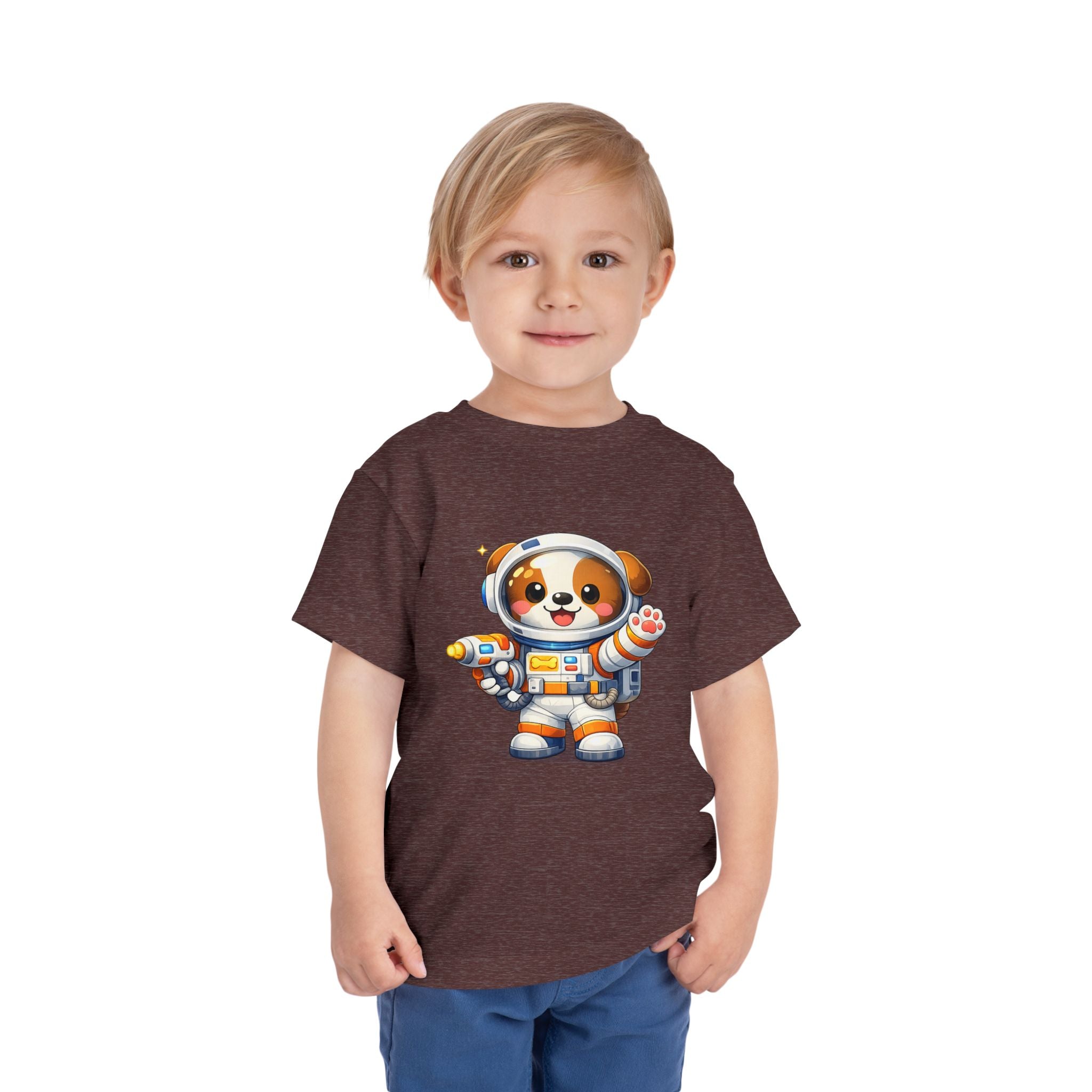 Toddler Astronaut Puppy Tee — Cute Space Dog Short Sleeve Shirt