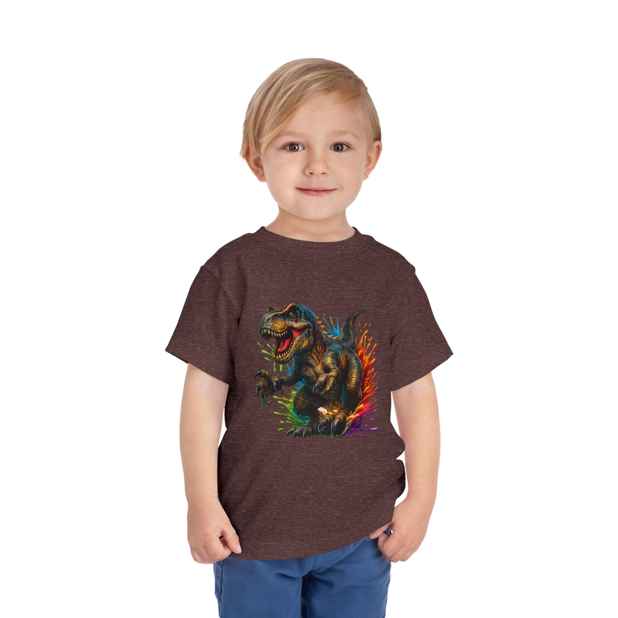 Toddler Tee — Colorful Roaring T-Rex Dino Graphic