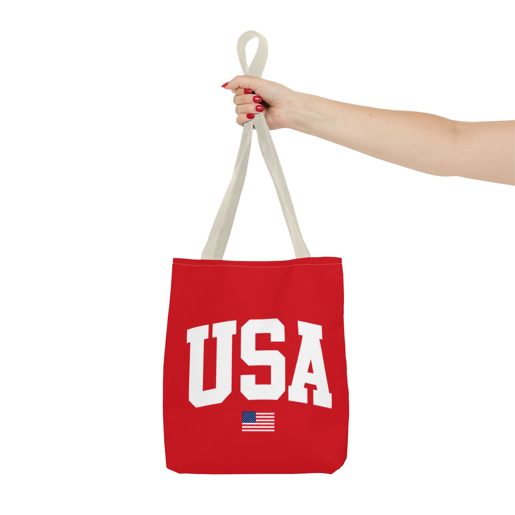 USA Flag Red Tote Bag — Patriotic American Flag