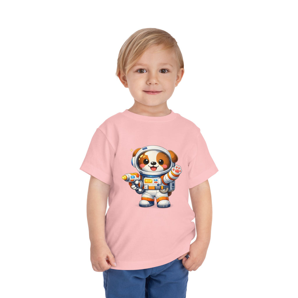 Toddler Astronaut Puppy Tee — Cute Space Dog Short Sleeve Shirt