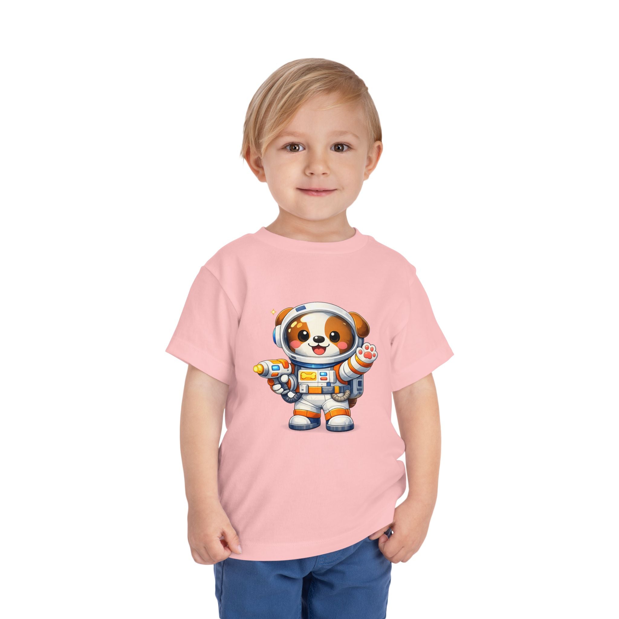 Toddler Astronaut Puppy Tee — Cute Space Dog Short Sleeve Shirt