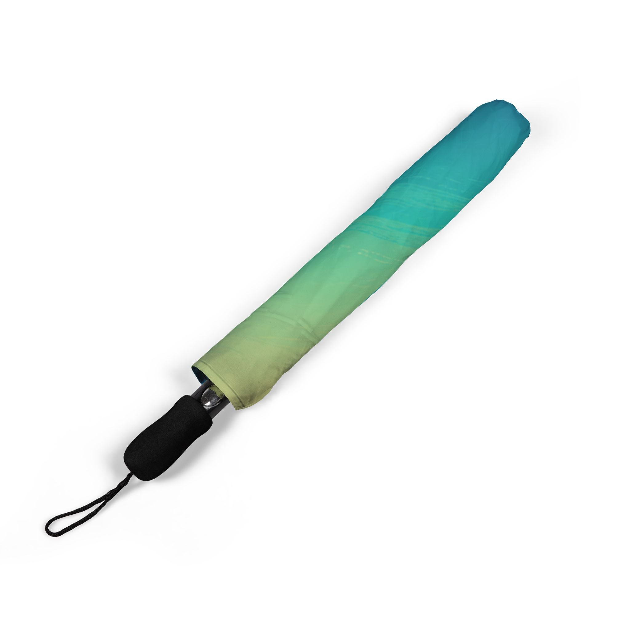 Gradient Sunset Foldable Umbrella – Semi-Automatic Compact Rain & Travel Umbrella