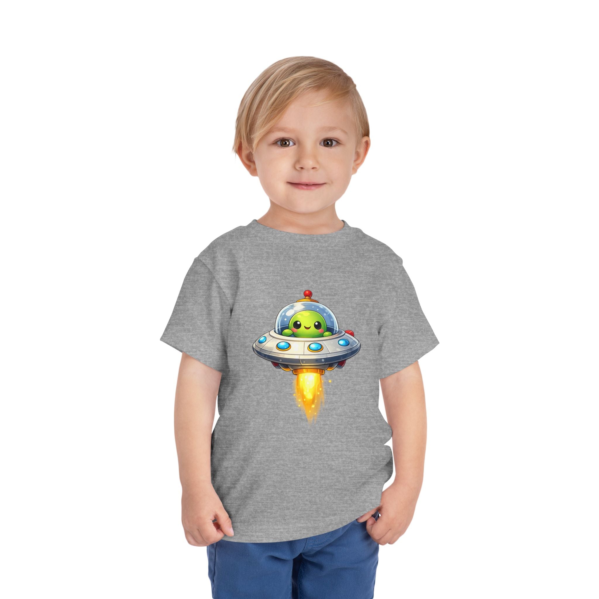 Toddler Tee — Cute Alien UFO Rocket Ship Shirt for Kids