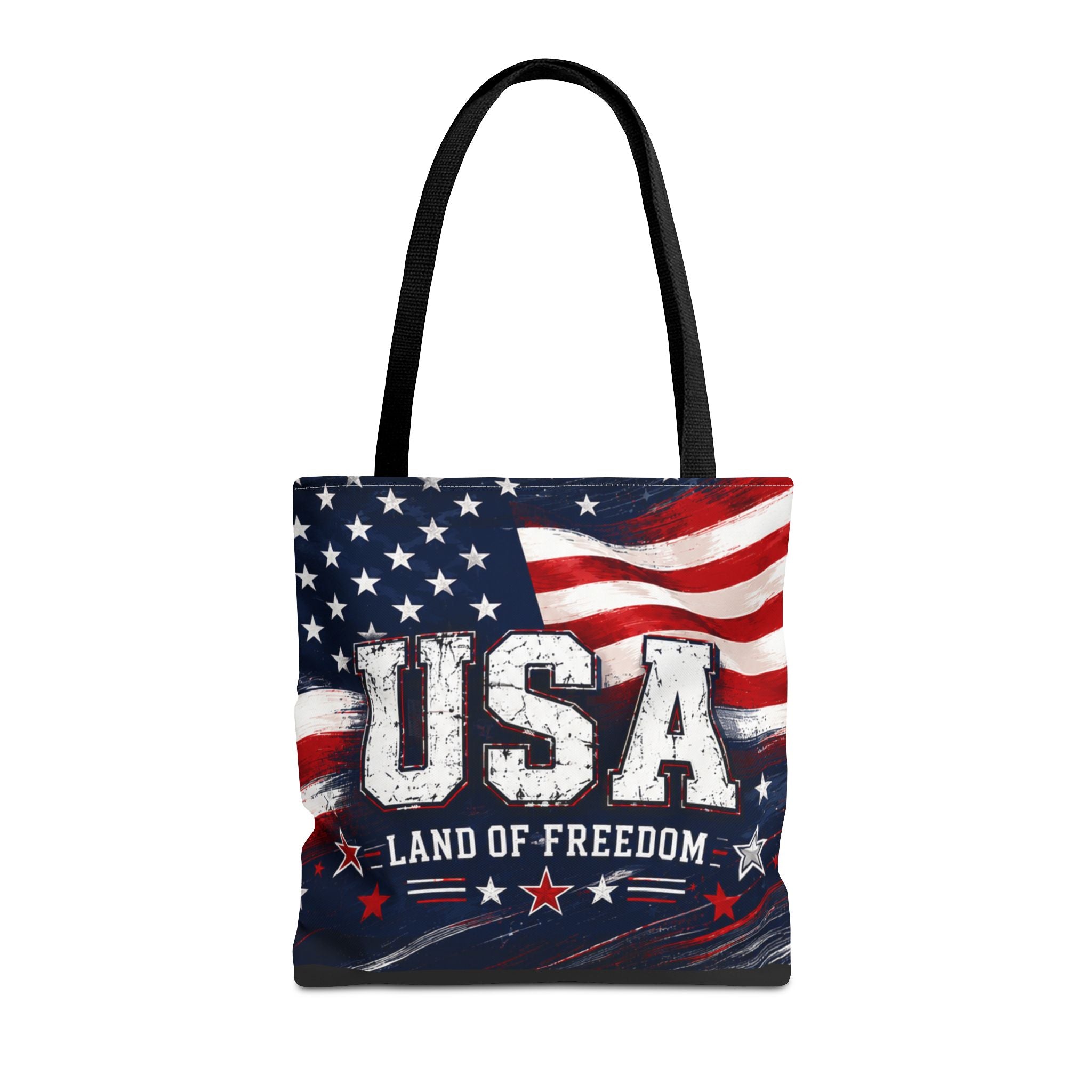 Land of the Free Canvas Tote Bag | Patriotic USA Tote | American Flag Gift