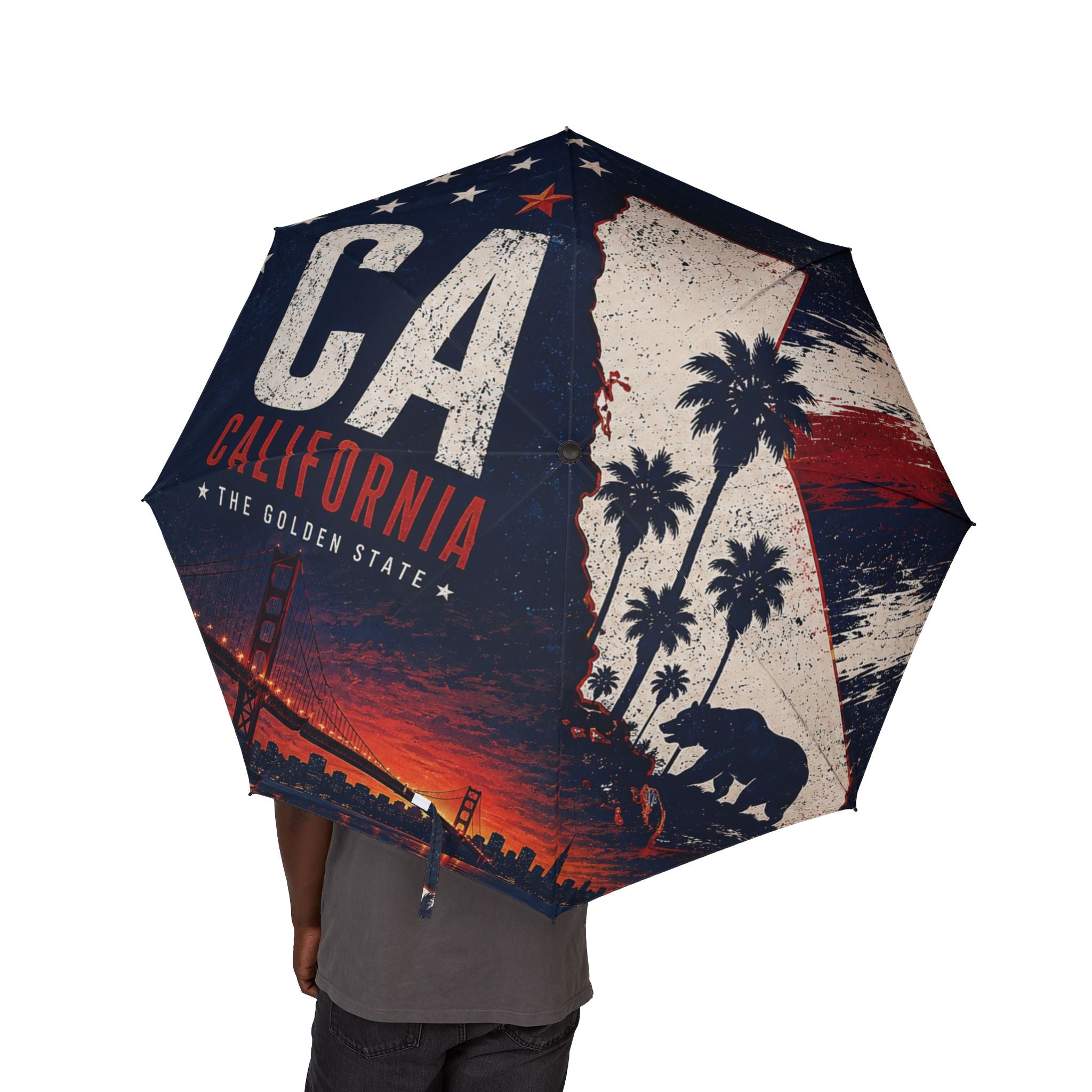Patriotic Vintage Graphic Umbrella –California