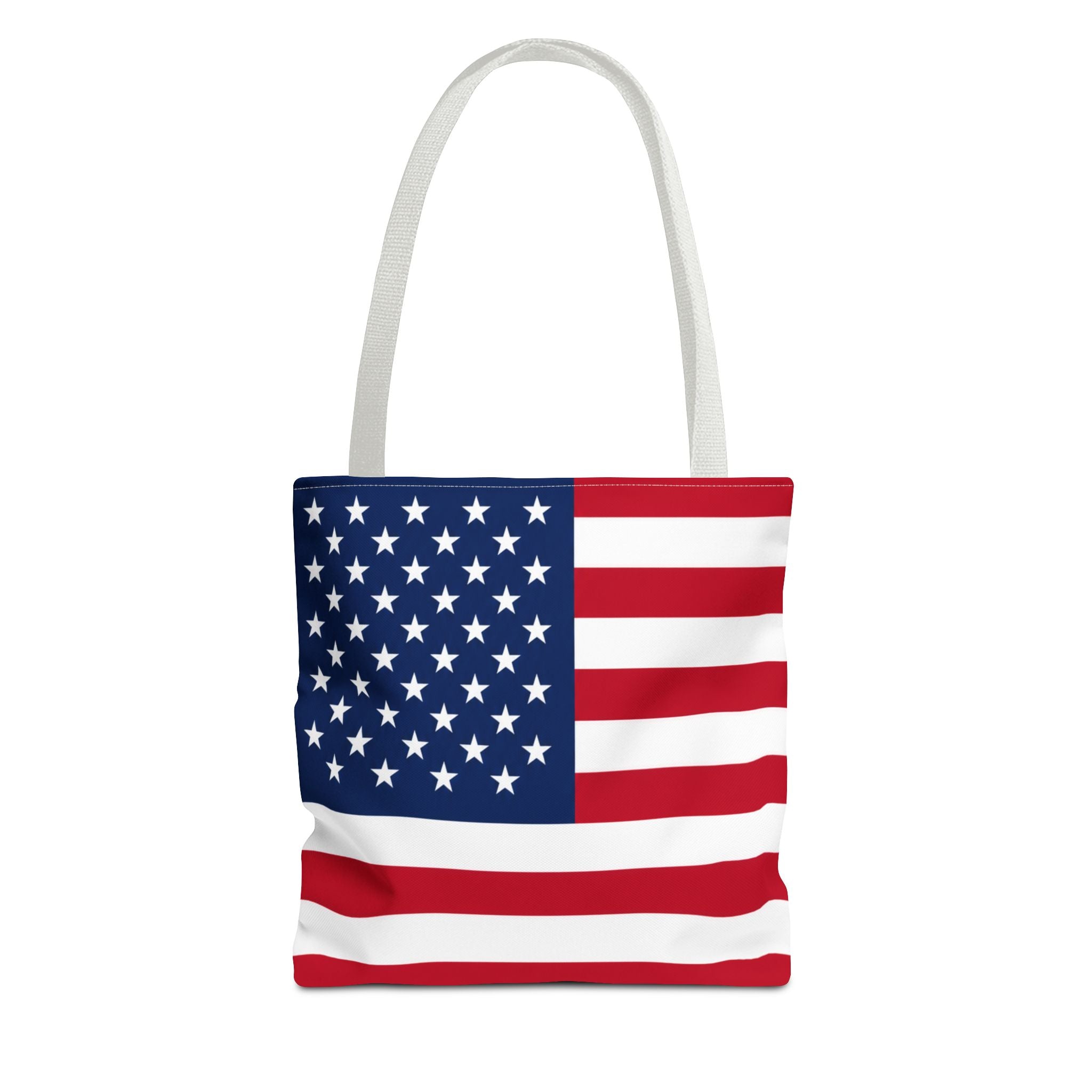 Stars & Stripes Canvas Tote Bag | American Flag Tote | Patriotic Cotton Shopping Bag | Reusable Beach Tote | USA Gift
