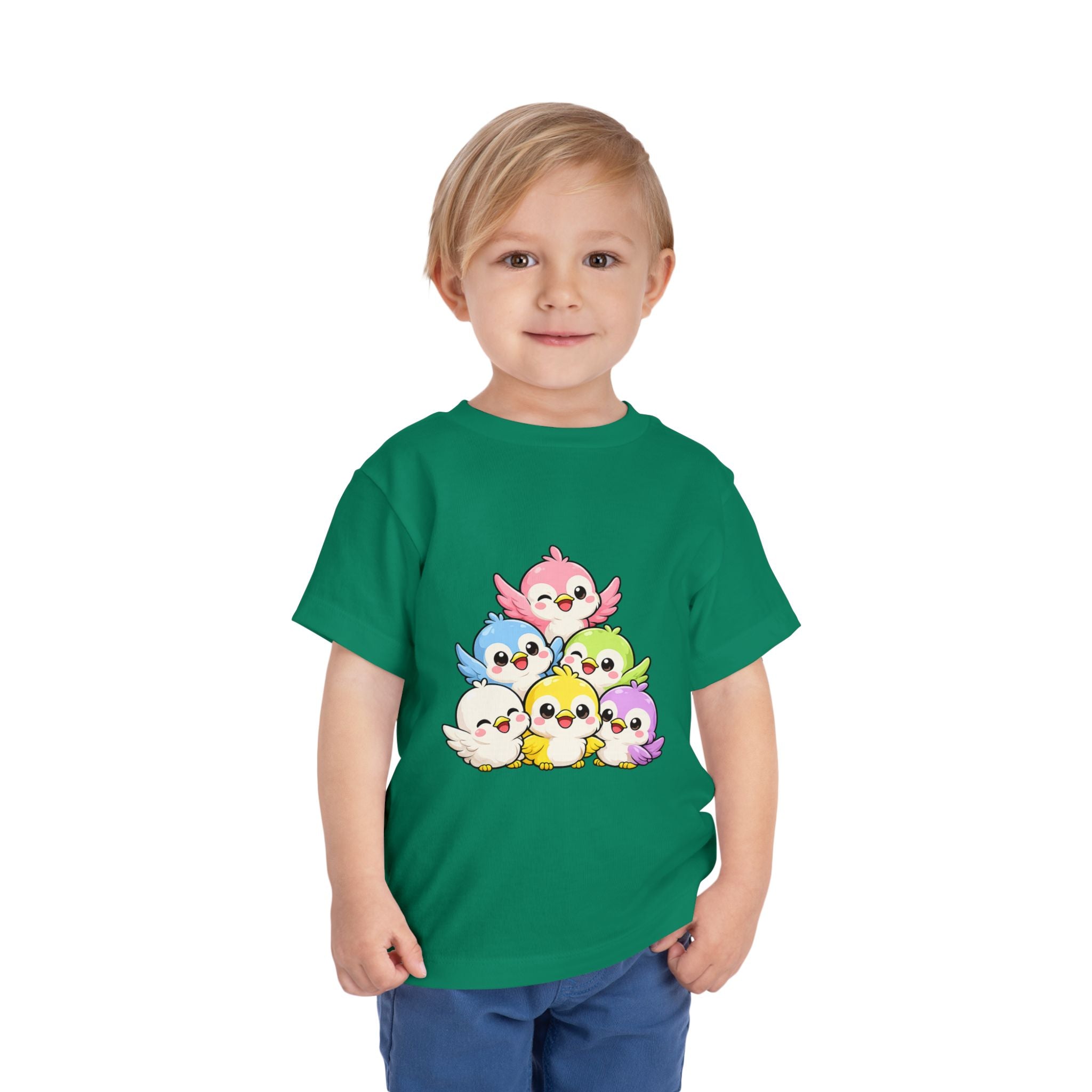 Toddler Tee — Cute Rainbow Baby Birds Graphic Shirt